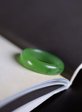 玉作新疆和田玉籽料碧玉戒指