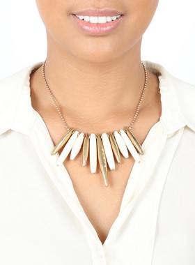 poppee牛角骨硅硼钙石气质项链