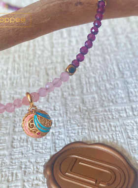 原创小众设计x JOL x粉水晶石榴石项链轻奢高级感两戴个性锁骨链