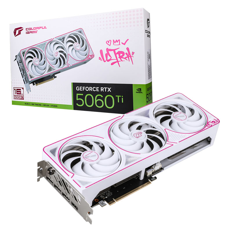 七彩虹iGame RTX5060Ti Ultra OC 8G/16G黑色/白色三风扇游戏显卡