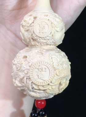 纯天然黄杨木龙葫芦手把礼物摆件车挂