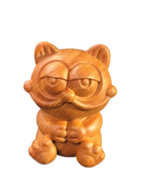 纯天然无漆无蜡高油陈化崖柏加菲猫摆件手把摆件生日礼物车载玩具