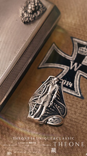 THEONE罕见孤品古董手工纯银古埃及法老戒指复古绅士指环探险风格