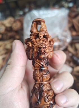 龙虎山百年雷击枣木降魔杵金刚杵三面普巴秽迹金刚密宗家用供奉