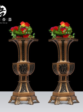 吾堂吾器古铜色供佛用品五贡锡器