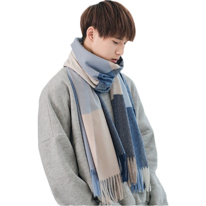 秋冬新款男士围巾 保暖流苏格子刺毛围巾男 仿羊绒围巾男格子围巾,淘宝优惠券,粉丝福利购,淘宝优惠卷