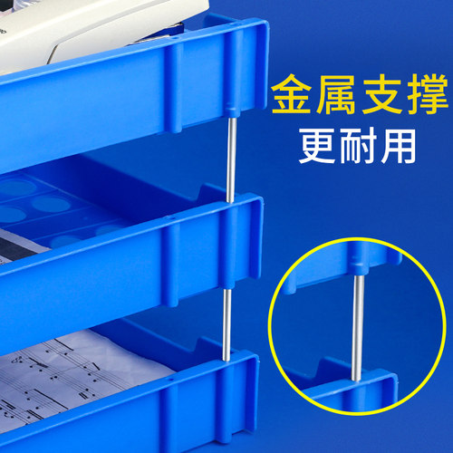 三层文件架塑料文件盘办公桌用品文件夹收纳盒横式放资料框桌面收纳多层文件栏文件框架子置物架档案分类整理 - 图2