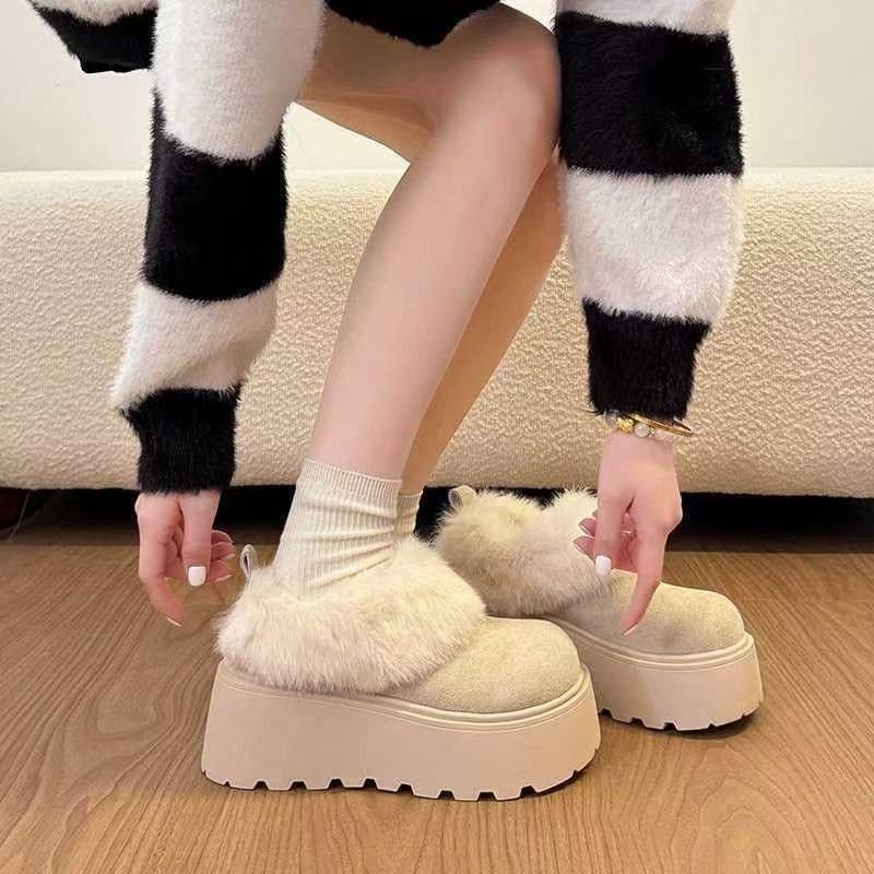 毛毛拖鞋女外穿皮毛一体包头拖雪地靴松糕一脚蹬懒人冬季毛毛半拖,淘宝优惠券,粉丝福利购,淘宝优惠卷