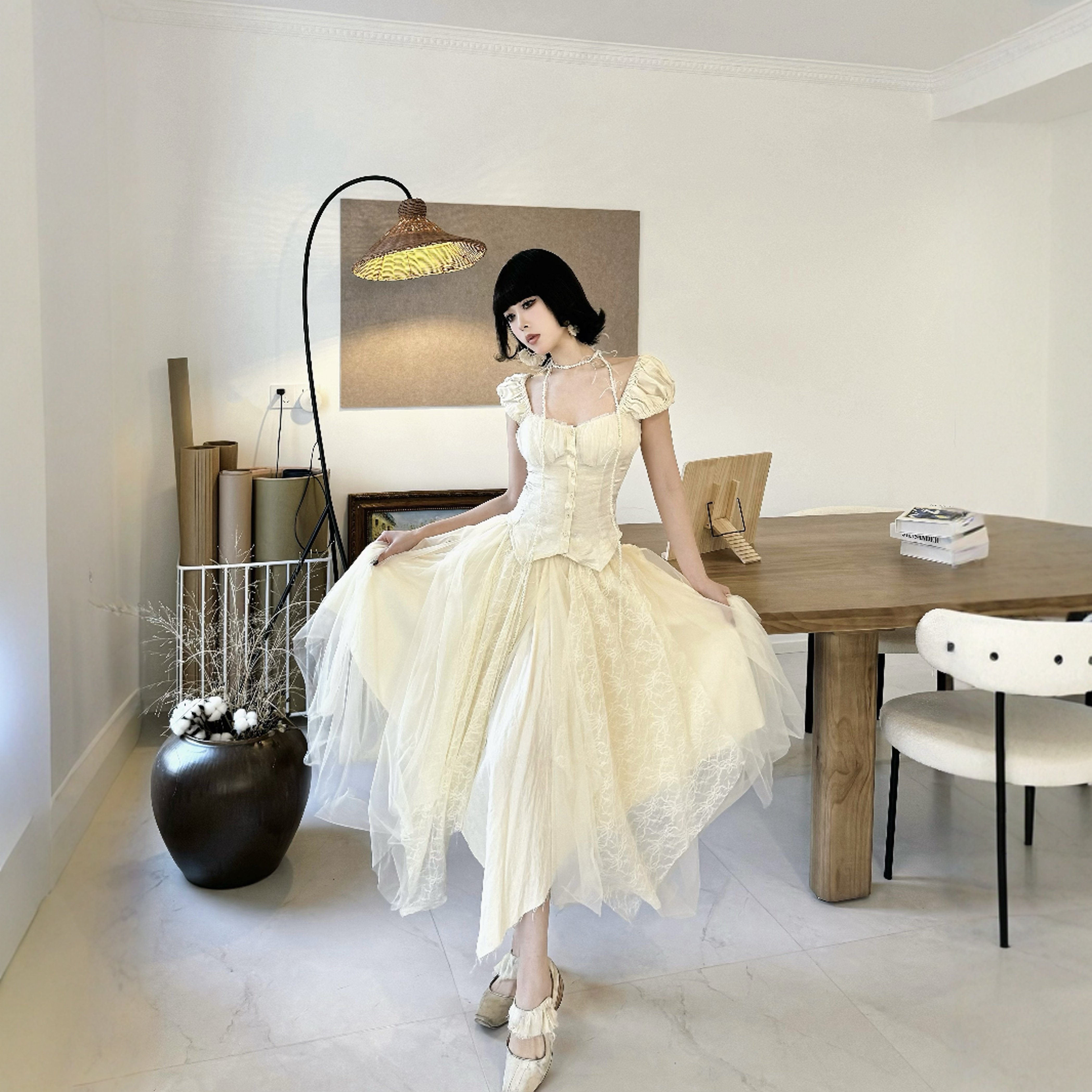 25新品【对版】elywod法式仙女蕾丝拼接上衣蓬蓬裙网纱半身裙套装,淘宝优惠券,粉丝福利购,淘宝优惠卷