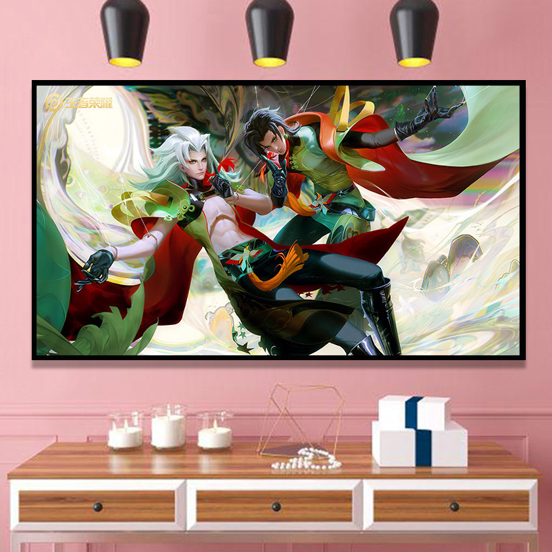 元歌云间偶戏十字绣新款王者荣耀皮肤客厅卧室小幅贴满砖5d钻石画