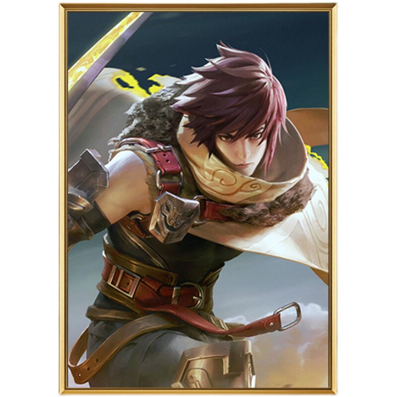 十字绣澜孤猎竖版线绣新款王者荣耀皮肤客厅卧室小幅满砖5d钻石画