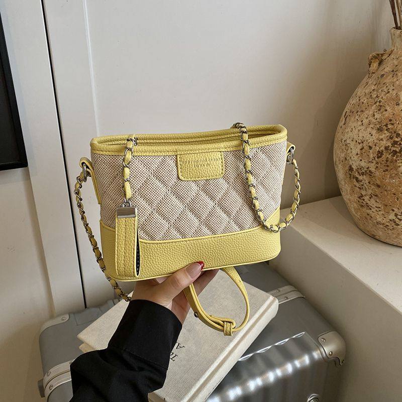 2025新款菱格链条包女小香风流浪包百搭单肩斜挎包通勤水桶包,淘宝优惠券,粉丝福利购,淘宝优惠卷