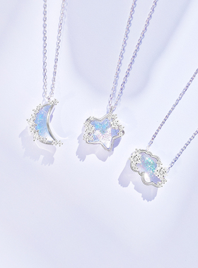 原创月亮纯银项链女闺蜜生日礼物