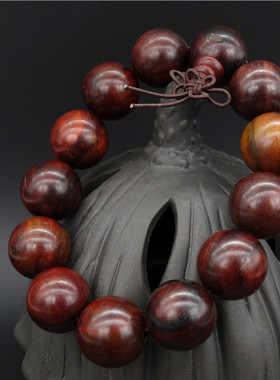 老挝大红酸枝手串情侣饰品佛珠