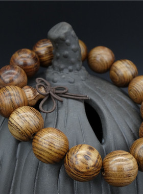 天然越南黄花梨手串顺纹佛珠