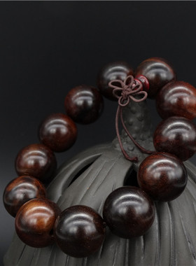 天然老挝红酸枝高密度手链念珠