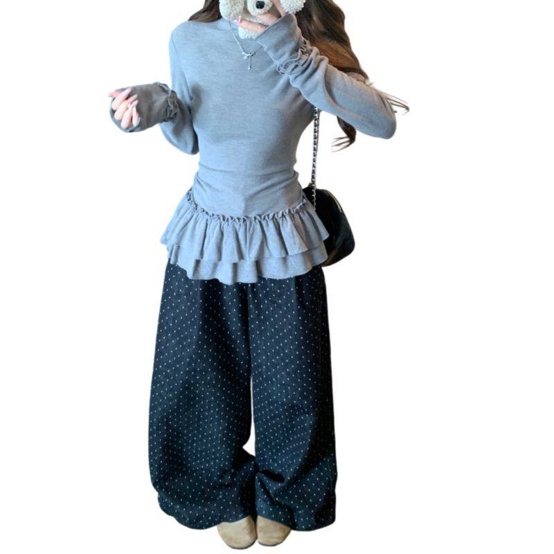 遮肚半高领长袖德绒磨毛花边T恤女百搭甜美风打底衫修身显瘦上衣,淘宝优惠券,粉丝福利购,淘宝优惠卷