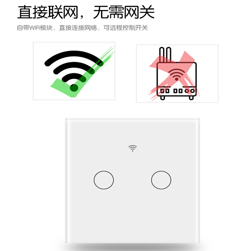 智能开关墙面板壁触摸屏语音控制灯涂鸦手机WIFI远程定时情景模式 - 图0