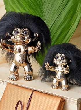 芬兰代Spring Copenhagen好运小矮人Lucky troll木质树脂摆件装饰