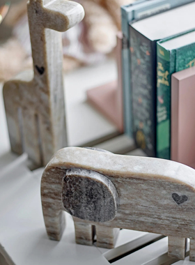 丹麦代购 Bloomingville 大理石大象长颈鹿客厅书房装饰摆件烛台