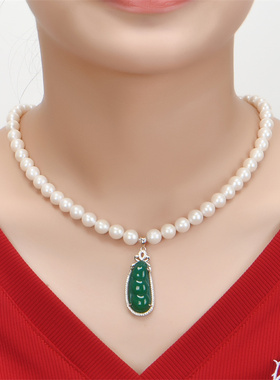 天然珍珠项链颈链时尚妈妈款礼物