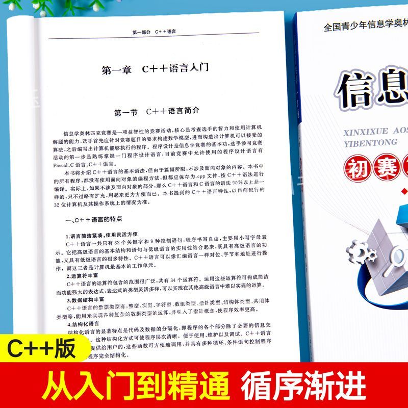 全新升级 信息学奥赛一本通C++版+初赛篇+初赛篇真题解析+训练指导教程全4册全国青少年信息学奥林匹克竞赛教程NOIP信息学基础