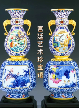 张同禄景泰蓝青花瓷基业长青传承尊官方正品会员特价收藏礼物摆件