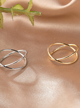 韩国金属交叉小众超仙食指环