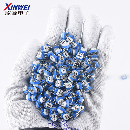 RM065/RM063 蓝白电位器1k/2k/5k/10k/50k/100k/1M WH06 可调电阻 - 图1