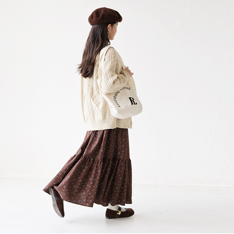 女童复古碎花半身裙秋冬新款磨毛加厚洋气大童女孩中长款大摆裙子,淘宝优惠券,粉丝福利购,淘宝优惠卷