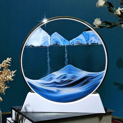 3d立体超薄金边流沙画摆件大尺寸客厅玄关桌面酒柜电视柜装饰品 - 图1