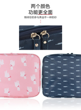 便携网红化妆包女大容量化妆品收纳箱手提化妆袋纹绣美睫工具包