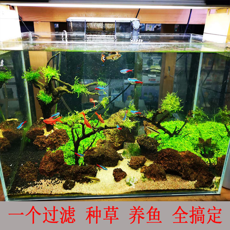 鱼缸过滤器三合一潜水泵过滤设备抽水泵瀑布增氧外置过滤器除油膜