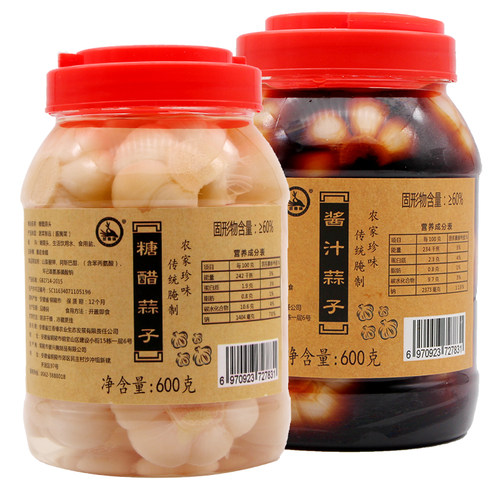 【安徽特产】农家手工腌制糖醋泡大蒜头咸蒜酱蒜下饭酱菜甜蒜糖蒜 - 图3