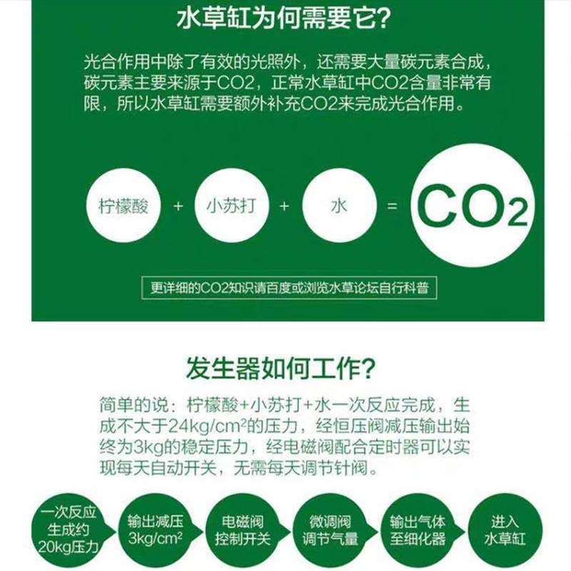 二氧化碳钢瓶不锈钢发生器diy自制鱼缸套装草缸co2水草原料反应 - 图1