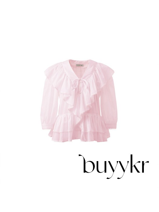 buyykr | Your name Here 23夏韩国设计师品牌v领公主风雪纺衫 - 图2