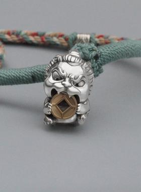 原创貔貅大小号999足银吊坠串珠