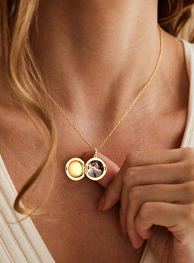 S925银定制照片刻字情侣项链