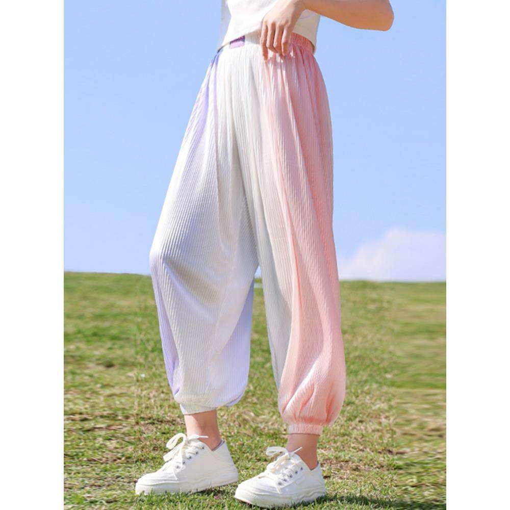 女童防蚊裤冰丝夏季薄款儿童裤子大童夏装2025新款渐变色运动长裤,淘宝优惠券,粉丝福利购,淘宝优惠卷