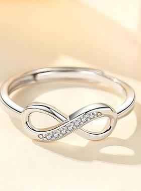 925纯银数字8爱无限大戒指女生