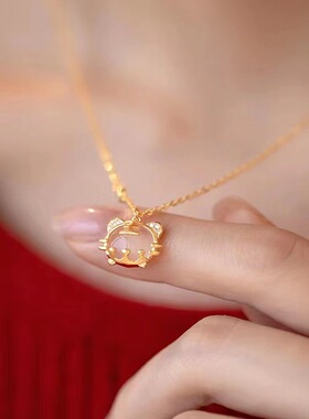 925纯银本命年老虎吊坠项链女生