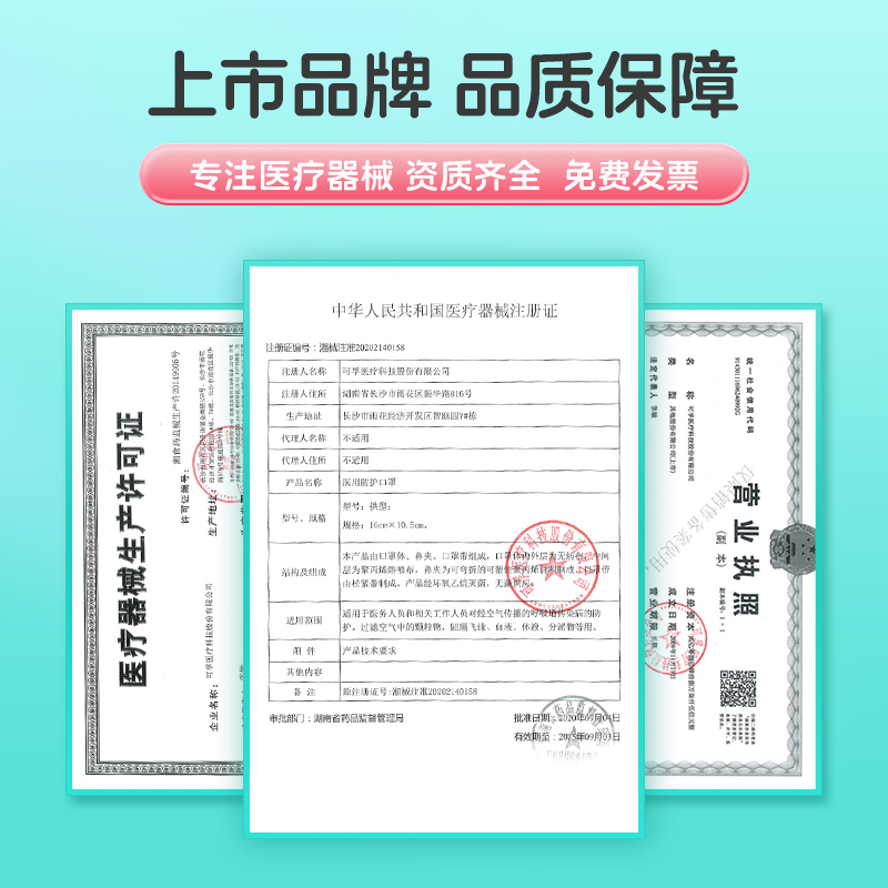 可孚儿童专用n95级医用防护口罩3d立体男童女孩医疗级别独立装4盒 - 图0