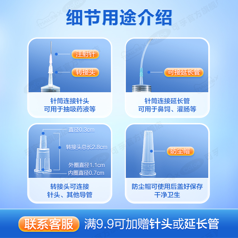 针筒注射器大号大容量针管医用灌肠通便胃管鼻饲喂食药打流食助推-图0