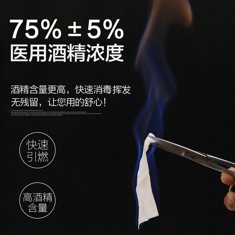 可孚酒精棉片医用消毒一次性擦手机屏幕眼镜耳洞75%湿巾独立包装