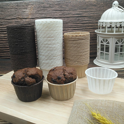 bakeasy外贸出口纸托防油加厚杯子蛋糕纸杯烘焙5cm底免模具30只装 - 图0