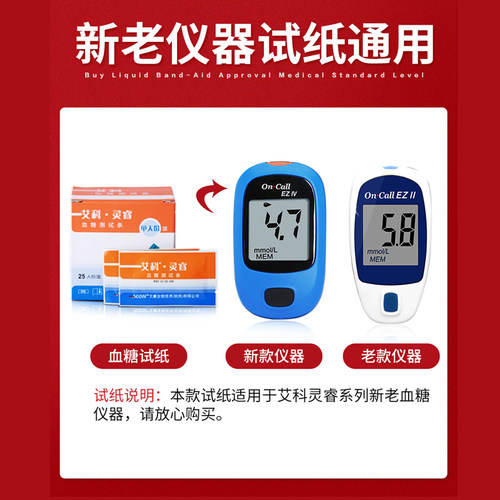 艾科灵睿2血糖测试仪试纸通用糖尿测试条的仪器家用高精准测糖仪 - 图3