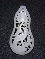 Qingdai and Tian al-level white jade single-sided artificial wire drawing artificial flower Fengbird gourd-shaped large mosaic pieces