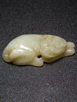 The Ming Dynasty and the Tian Qing Baiyu round carved with the title of melon and fruit to look back on the big piece