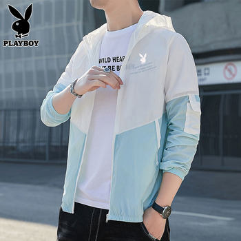 Playboy ເຄື່ອງນຸ່ງປ້ອງກັນແສງແດດຂອງຜູ້ຊາຍ summer ultra-thin breathable sun protection outdoor skin style clothes ice silk jacket