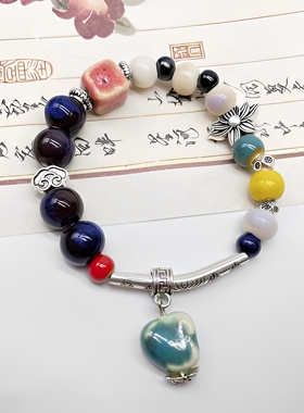 瓷手串百搭小众学生手链女生串珠